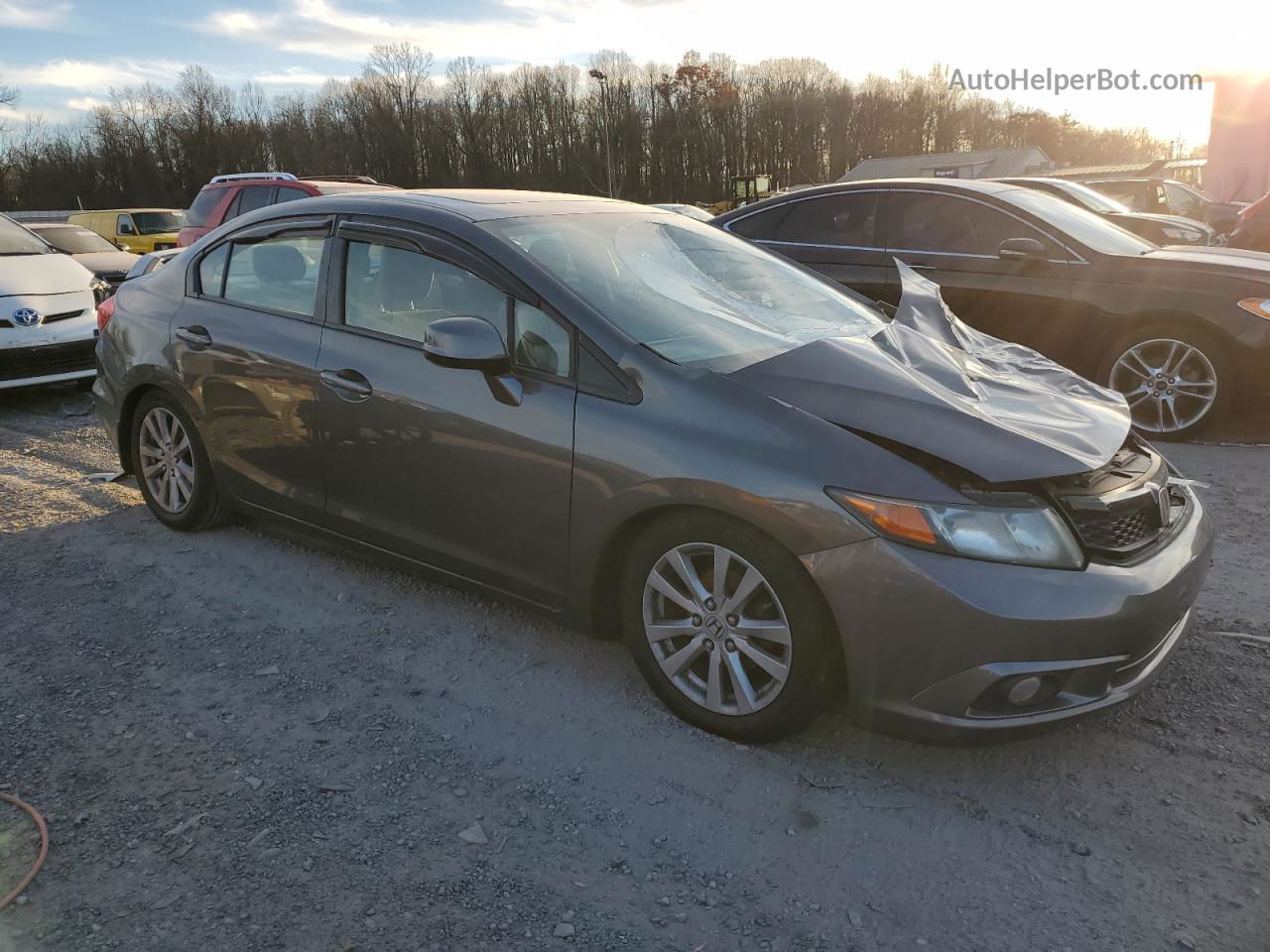 2012 Honda Civic Exl Gray vin: 2HGFB2F92CH511426