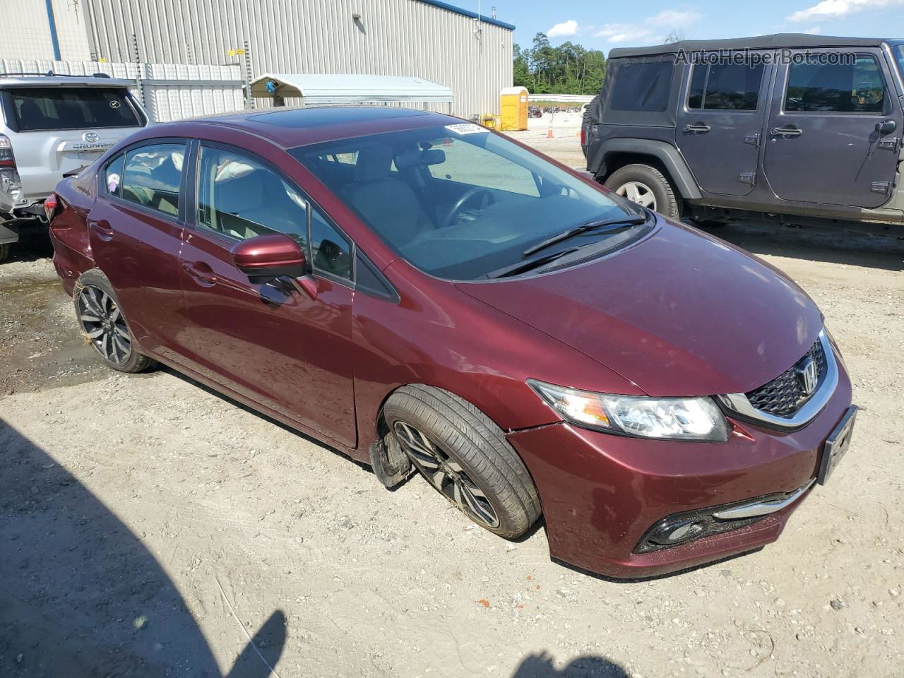 2015 Honda Civic Exl Burgundy vin: 2HGFB2F92FH540655