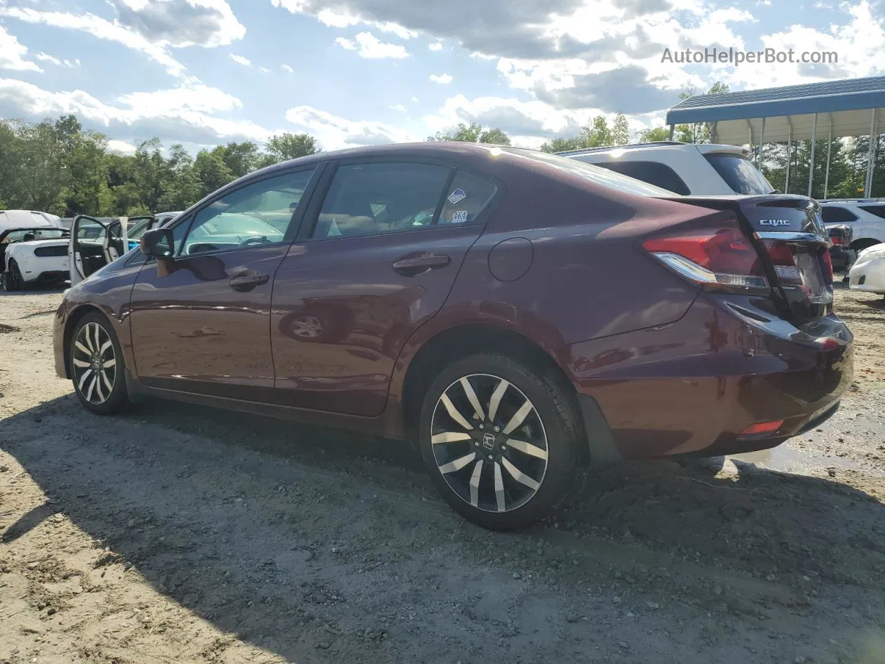 2015 Honda Civic Exl Burgundy vin: 2HGFB2F92FH540655