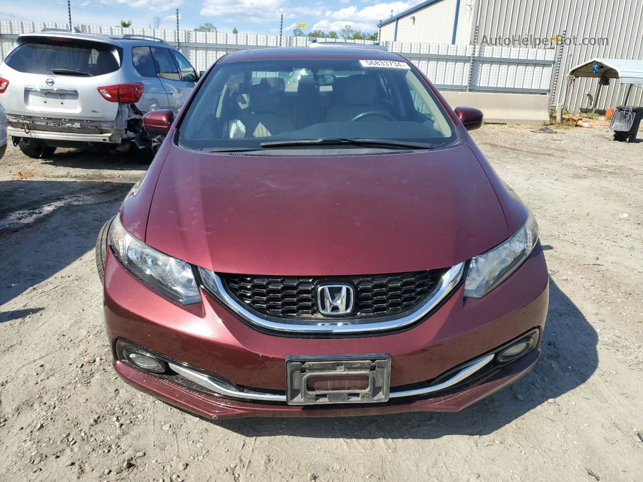 2015 Honda Civic Exl Burgundy vin: 2HGFB2F92FH540655