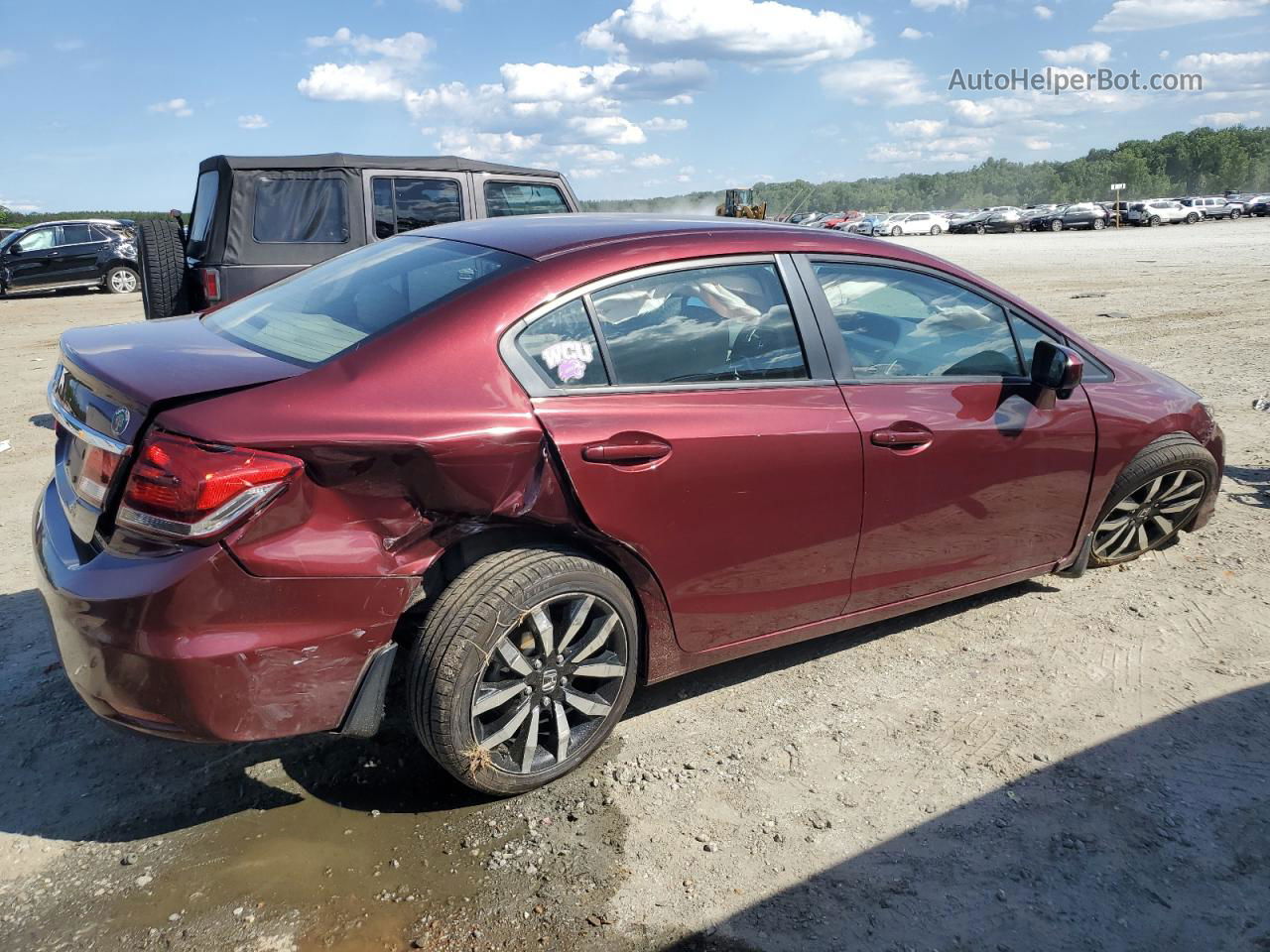 2015 Honda Civic Exl Burgundy vin: 2HGFB2F92FH540655