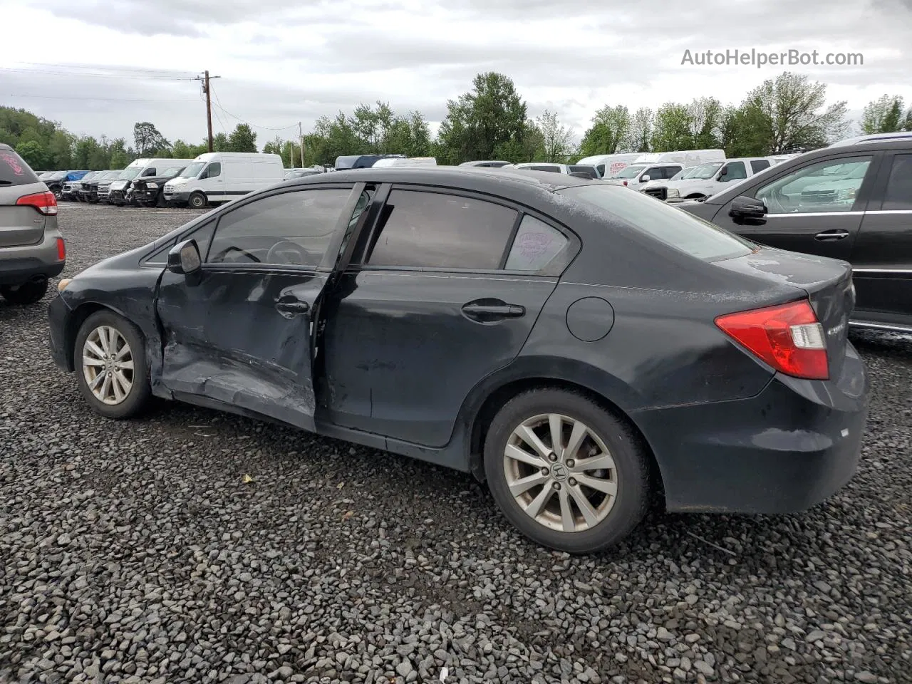 2012 Honda Civic Exl Black vin: 2HGFB2F93CH506607