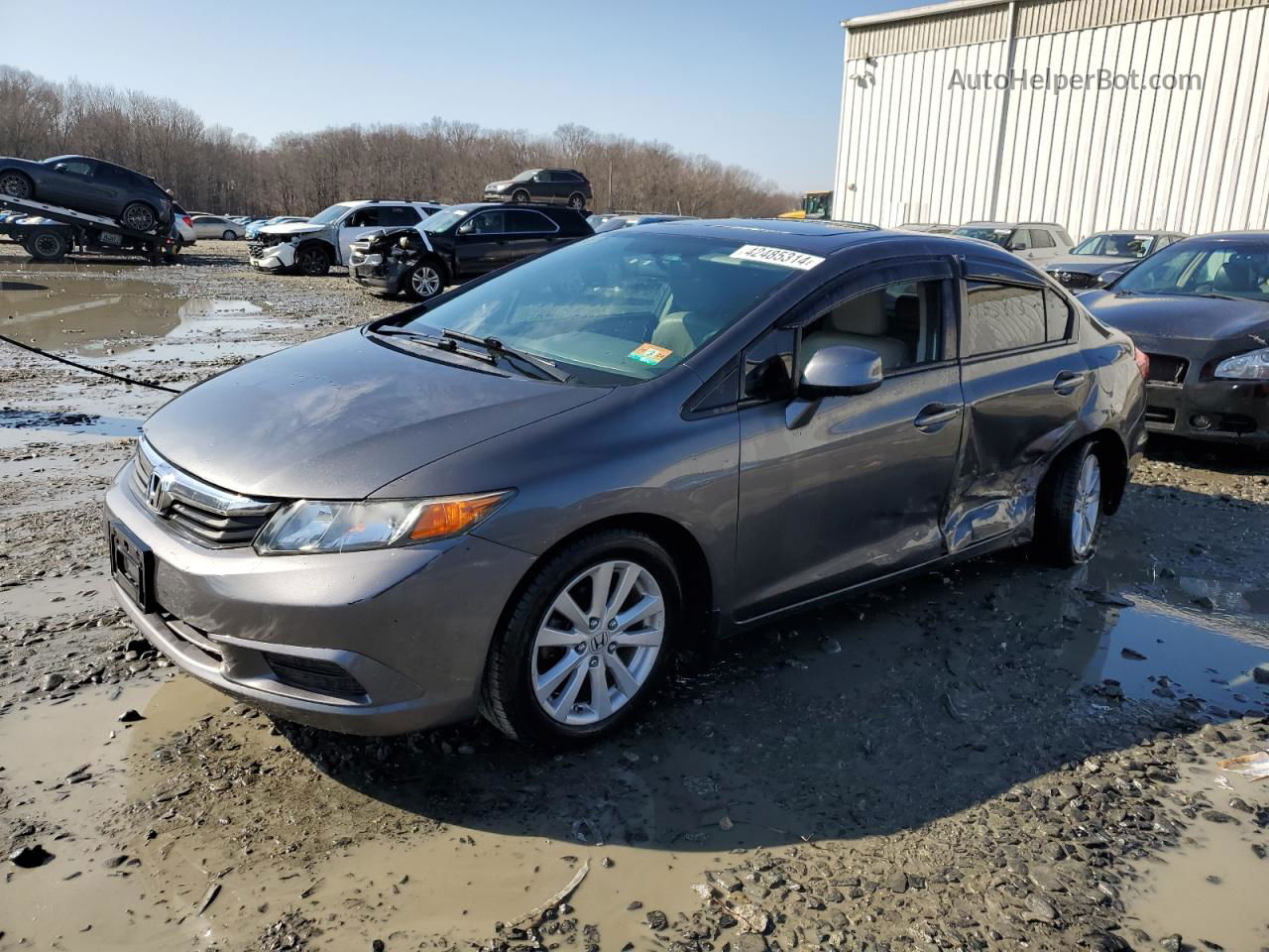 2012 Honda Civic Exl Charcoal vin: 2HGFB2F93CH579489