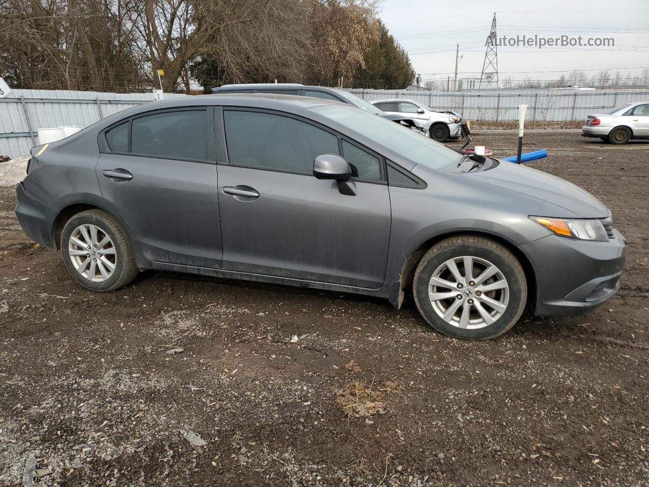 2012 Honda Civic Exl Gray vin: 2HGFB2F94CH054781