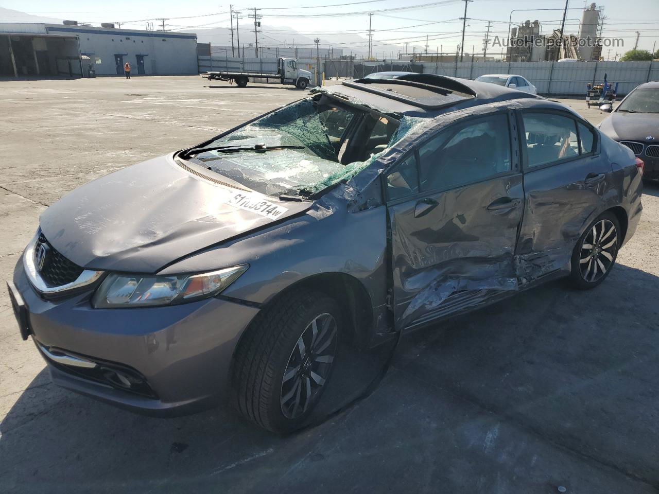 2015 Honda Civic Exl Gray vin: 2HGFB2F94FH526109