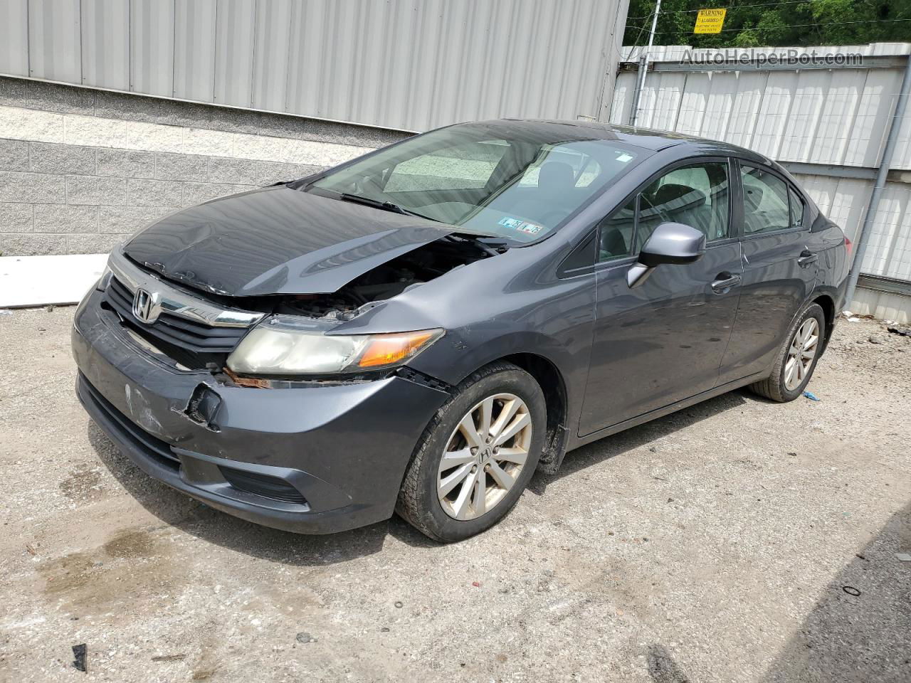 2012 Honda Civic Exl Gray vin: 2HGFB2F95CH511453