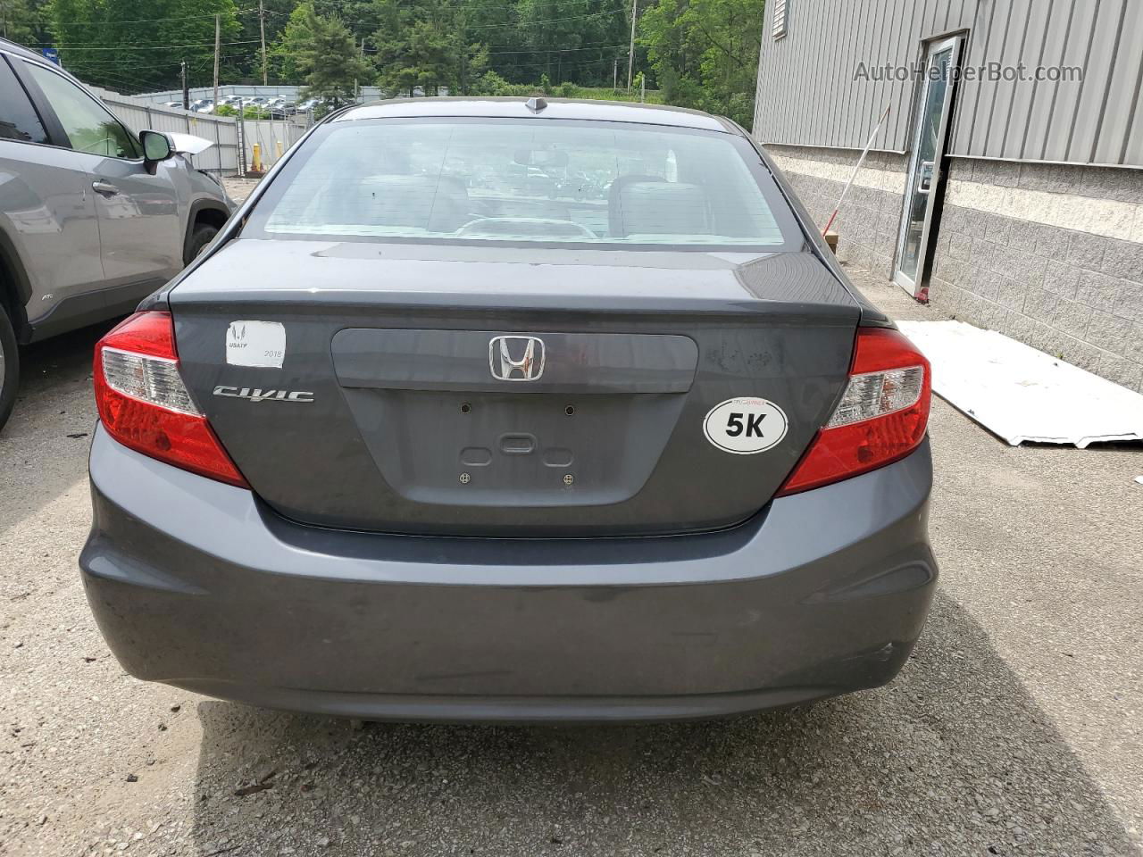 2012 Honda Civic Exl Gray vin: 2HGFB2F95CH511453