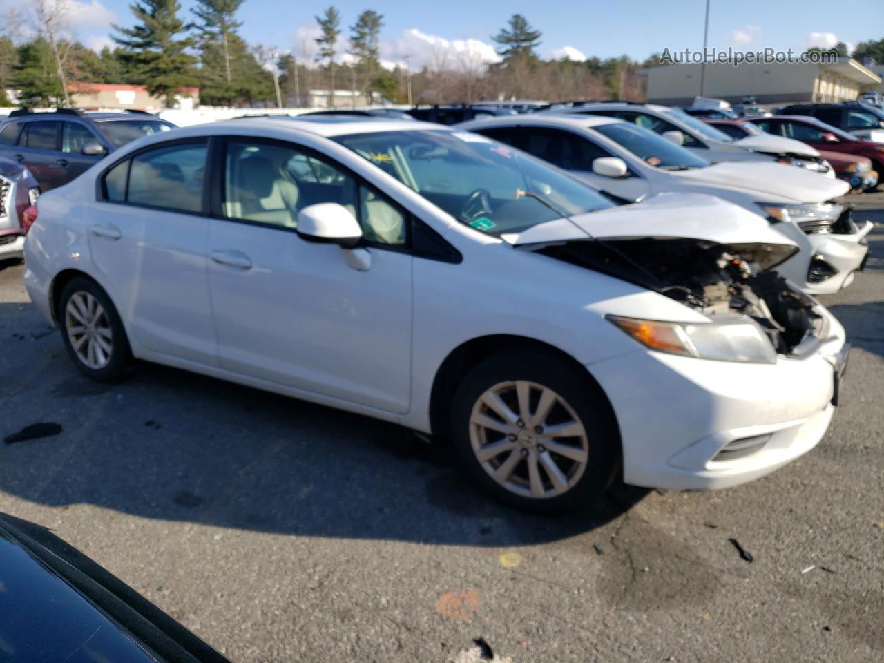 2012 Honda Civic Exl White vin: 2HGFB2F96CH548494