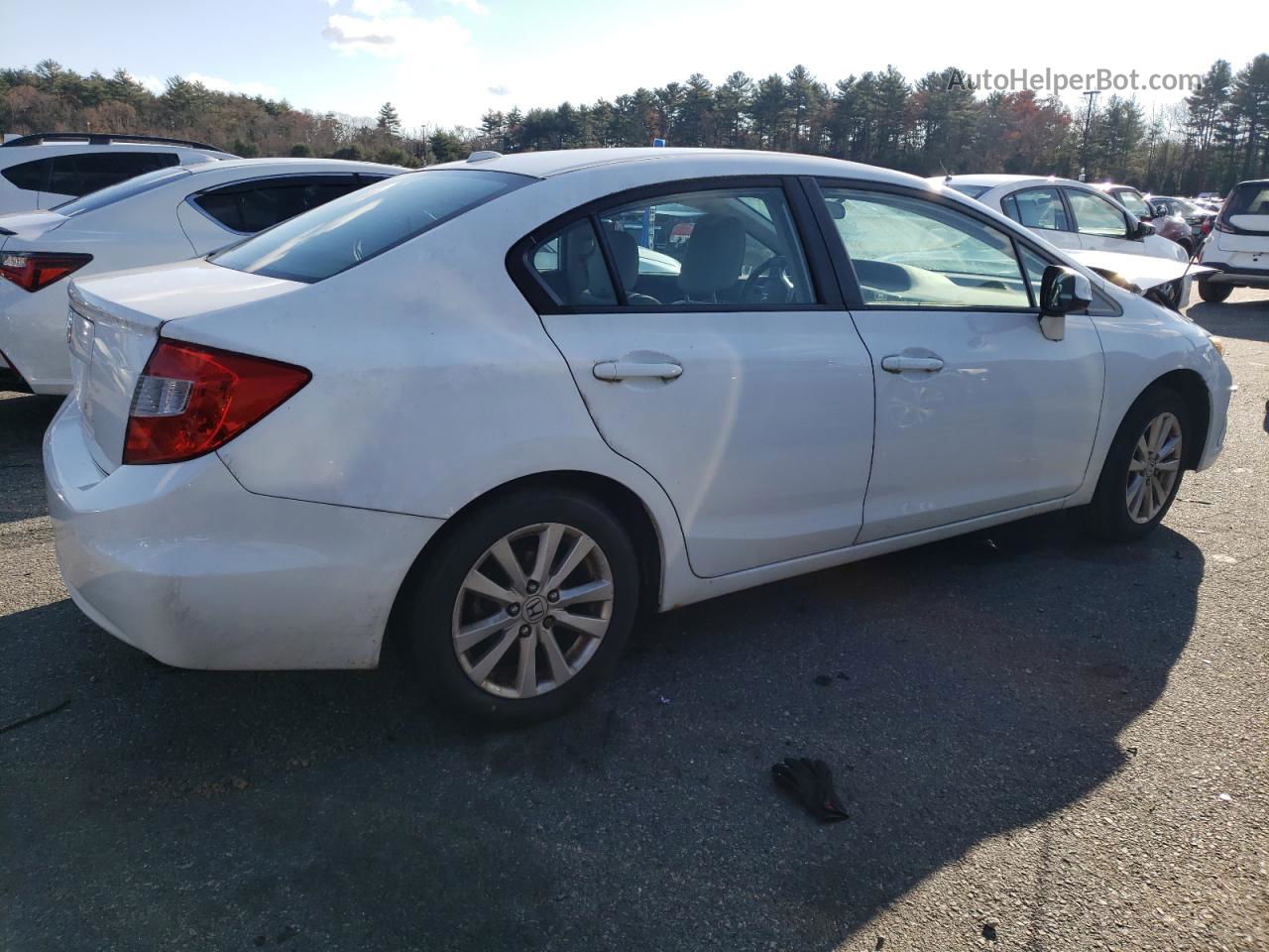 2012 Honda Civic Exl White vin: 2HGFB2F96CH548494