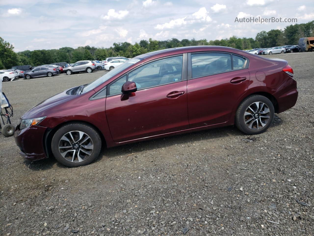 2013 Honda Civic Exl Maroon vin: 2HGFB2F96DH527663