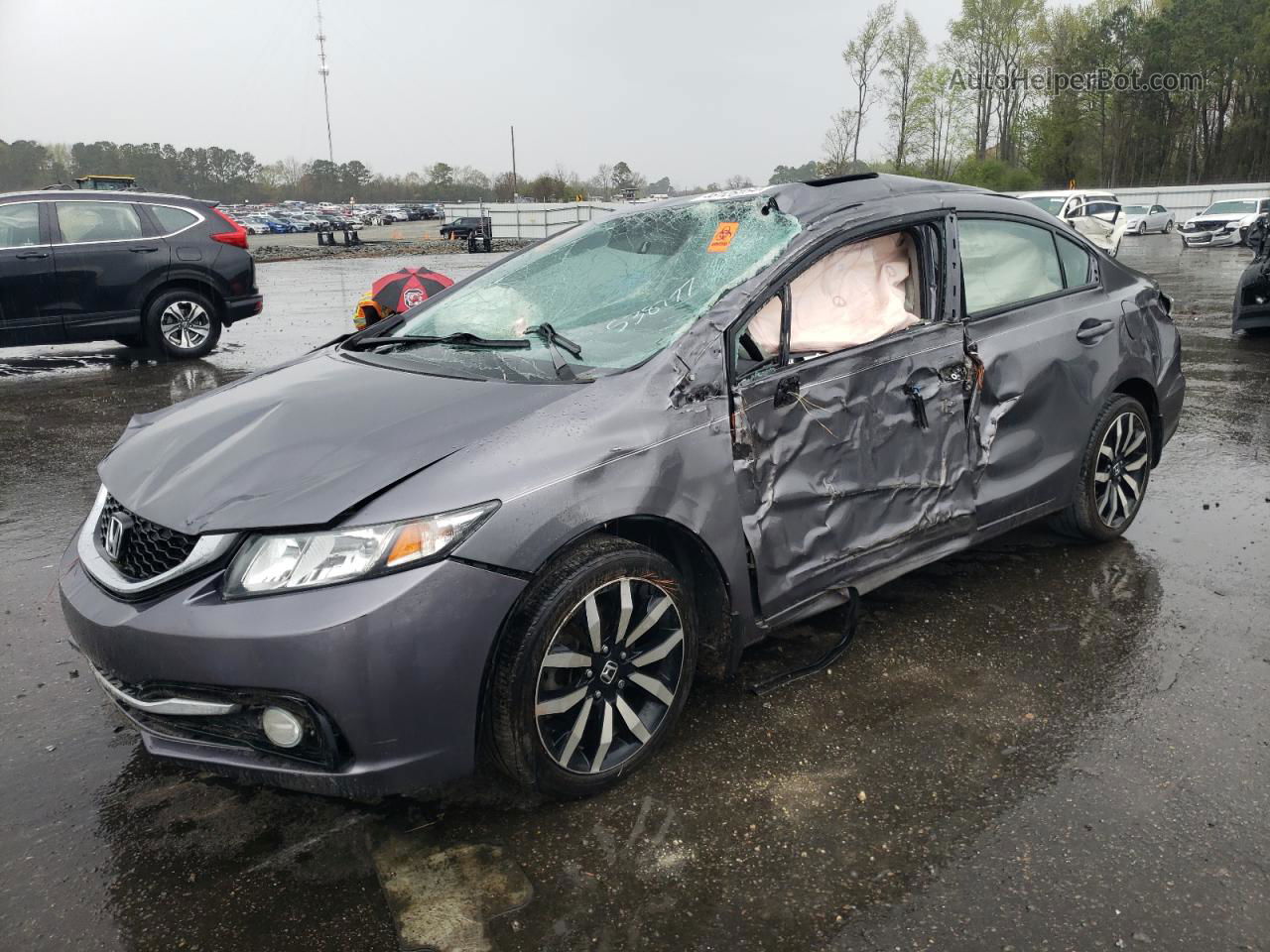 2015 Honda Civic Exl Gray vin: 2HGFB2F96FH538777