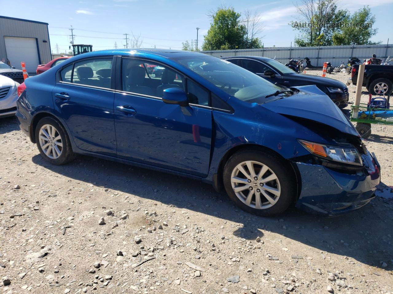 2012 Honda Civic Exl Blue vin: 2HGFB2F97CH505735