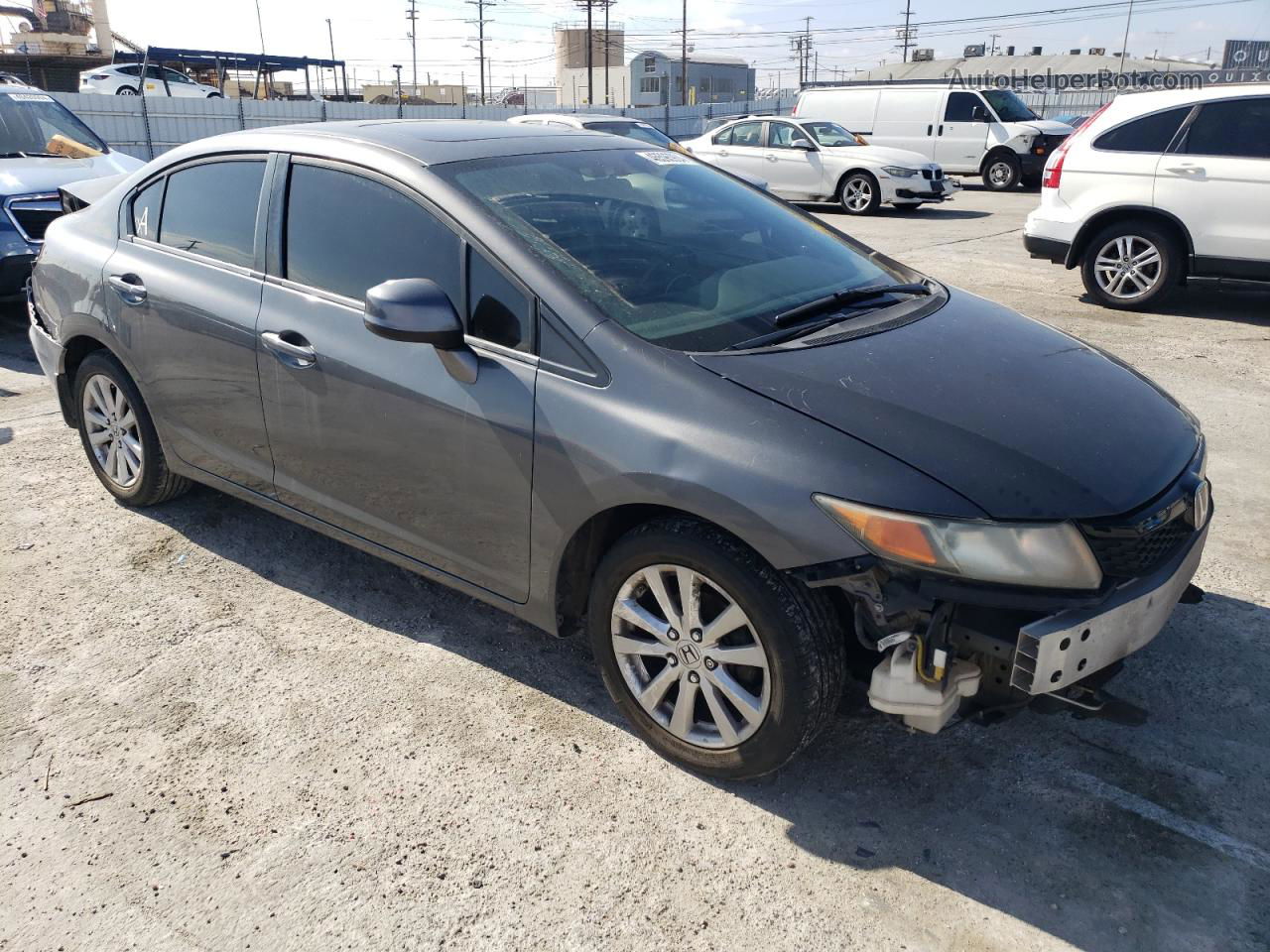 2012 Honda Civic Exl Gray vin: 2HGFB2F97CH540663