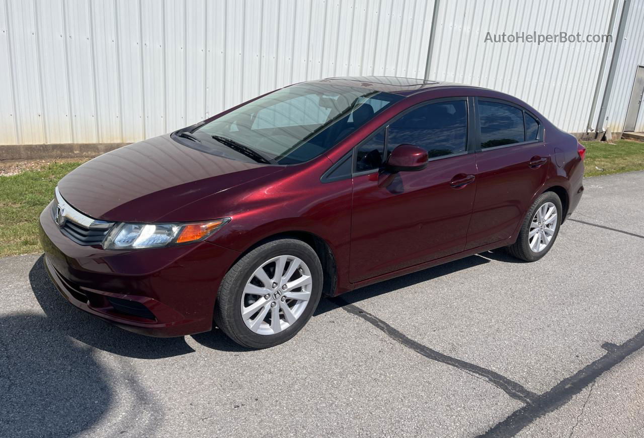 2012 Honda Civic Exl Бордовый vin: 2HGFB2F97CH567345