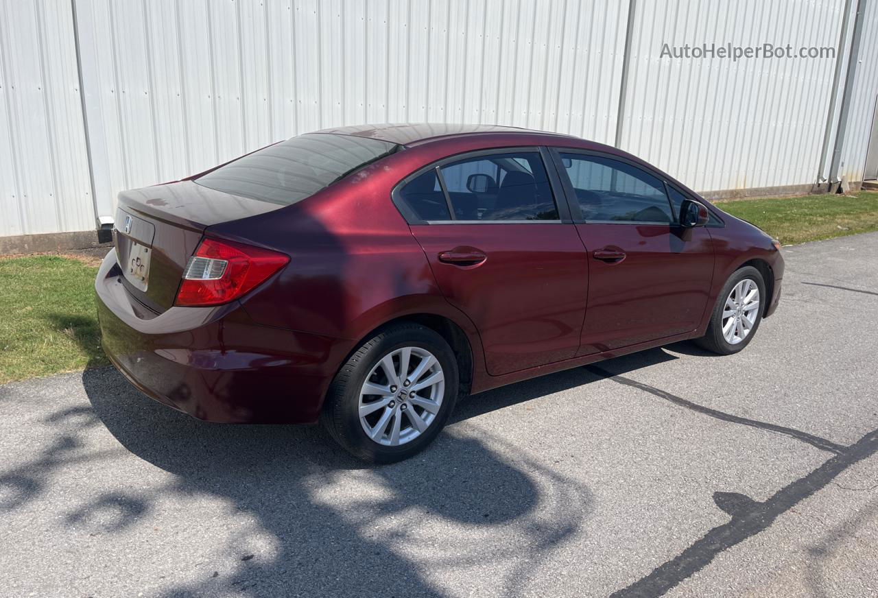 2012 Honda Civic Exl Burgundy vin: 2HGFB2F97CH567345