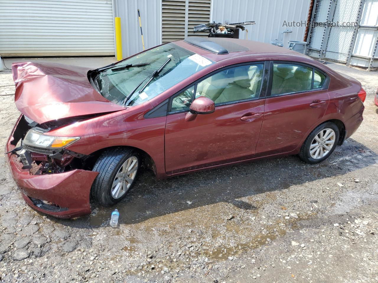 2012 Honda Civic Exl Maroon vin: 2HGFB2F98CH533849