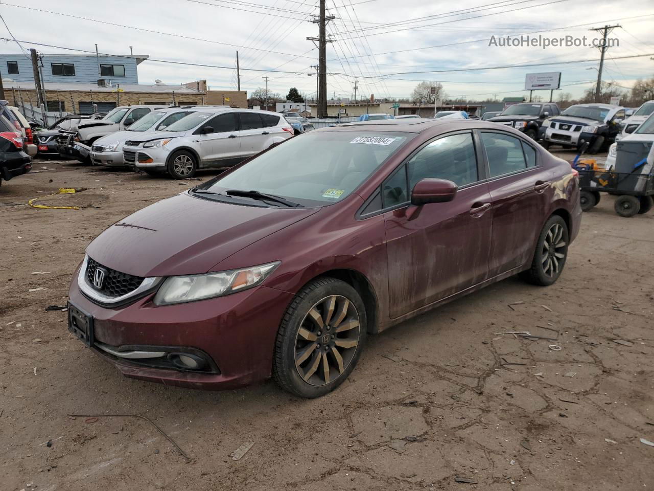 2015 Honda Civic Exl Maroon vin: 2HGFB2F98FH535945