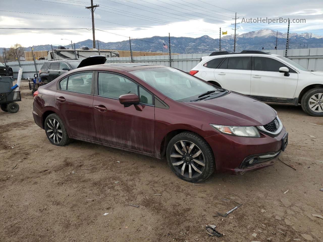 2015 Honda Civic Exl Maroon vin: 2HGFB2F98FH535945