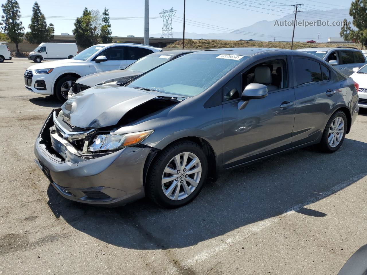 2012 Honda Civic Exl Gray vin: 2HGFB2F9XCH504577