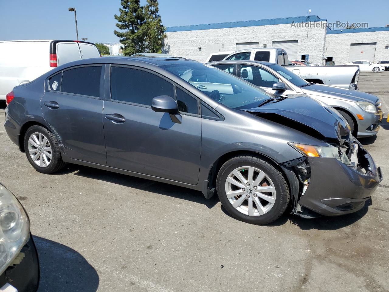 2012 Honda Civic Exl Gray vin: 2HGFB2F9XCH504577