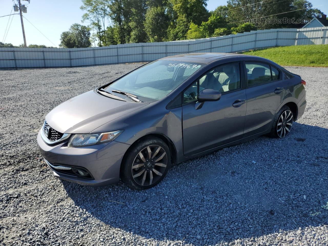 2015 Honda Civic Exl Gray vin: 2HGFB2F9XFH526941