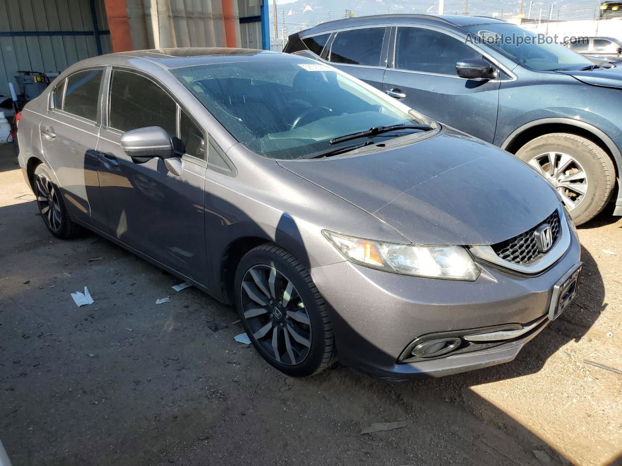 2015 Honda Civic Exl Gray vin: 2HGFB2F9XFH538779