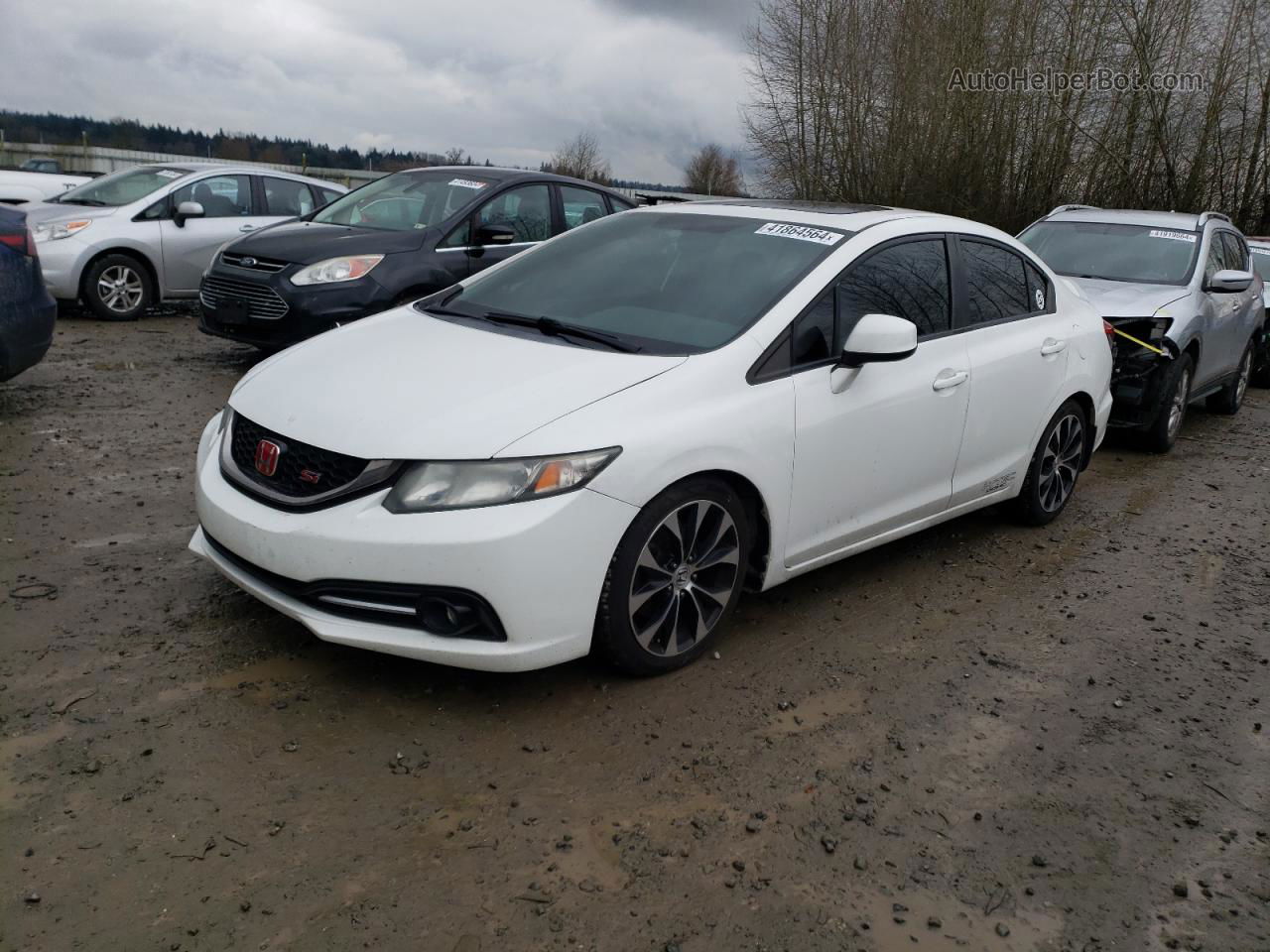 2013 Honda Civic Si White vin: 2HGFB6E50DH701488