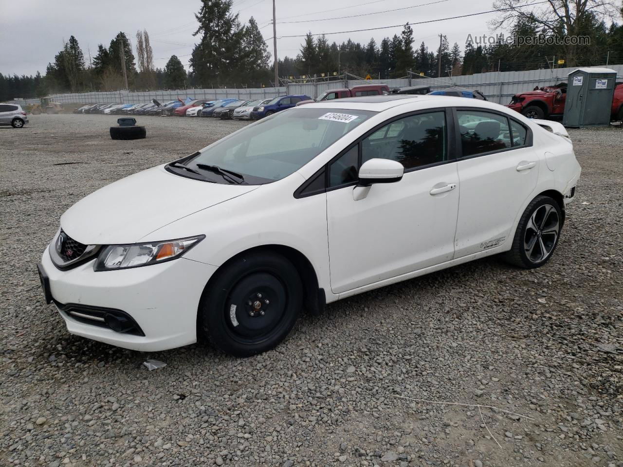 2015 Honda Civic Si White vin: 2HGFB6E54FH704638