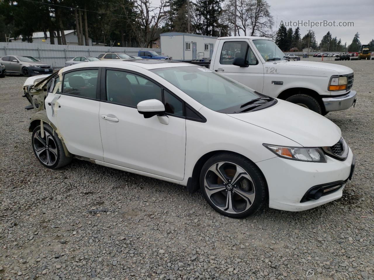 2015 Honda Civic Si White vin: 2HGFB6E54FH704638