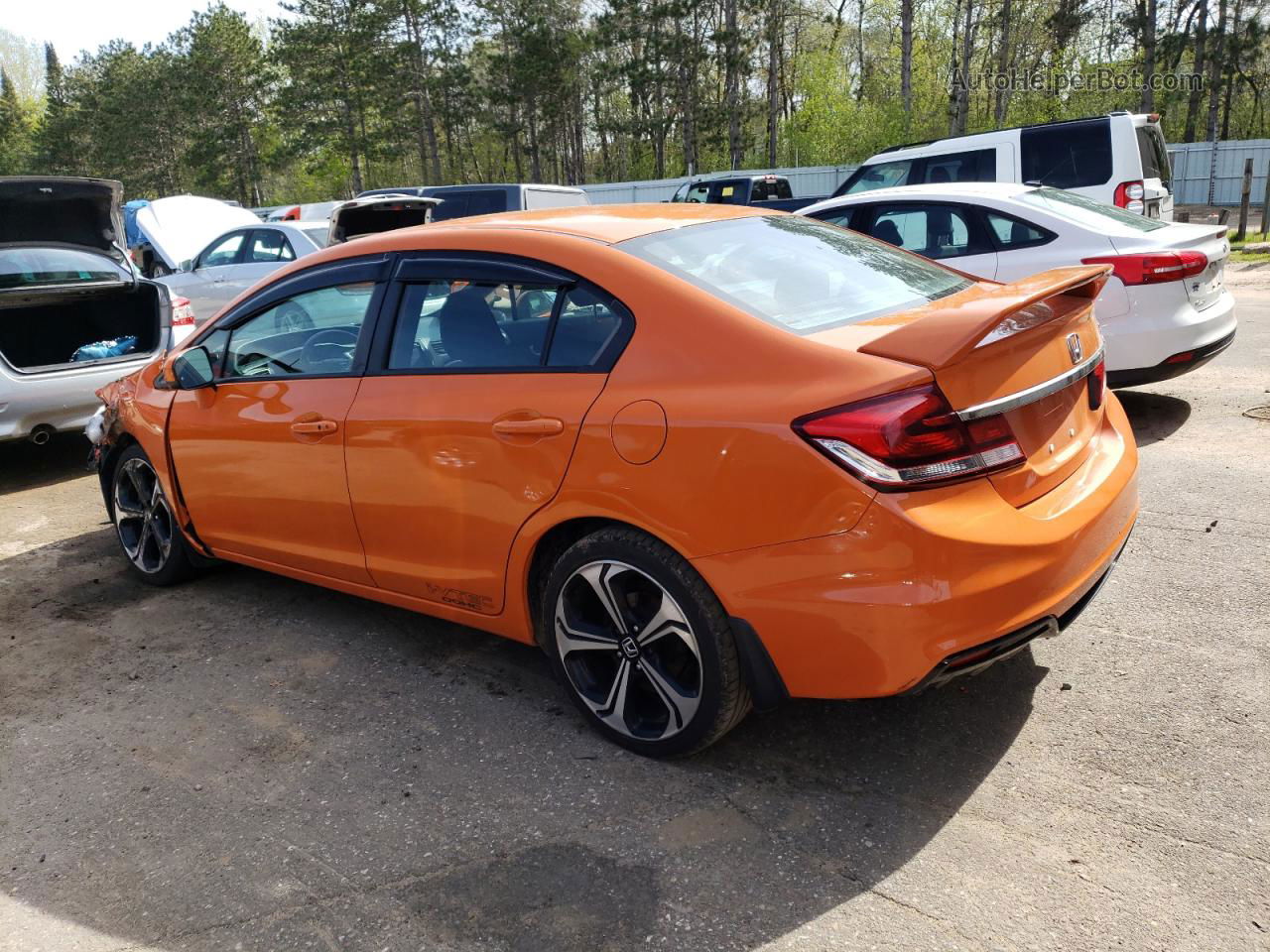 2014 Honda Civic Si Orange vin: 2HGFB6E5XEH703217