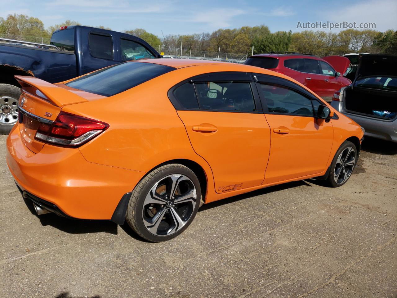 2014 Honda Civic Si Orange vin: 2HGFB6E5XEH703217