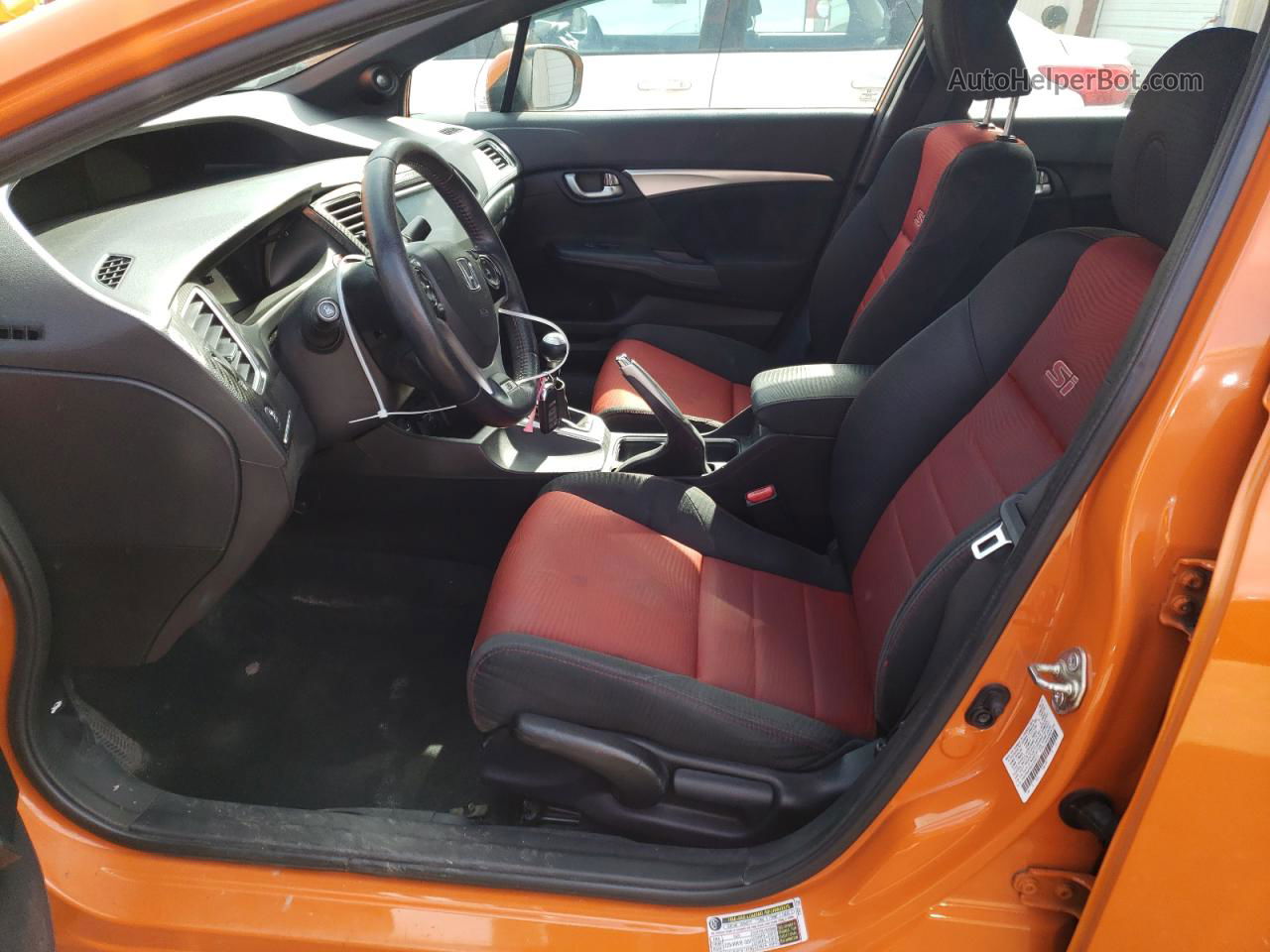 2014 Honda Civic Si Orange vin: 2HGFB6E5XEH703217