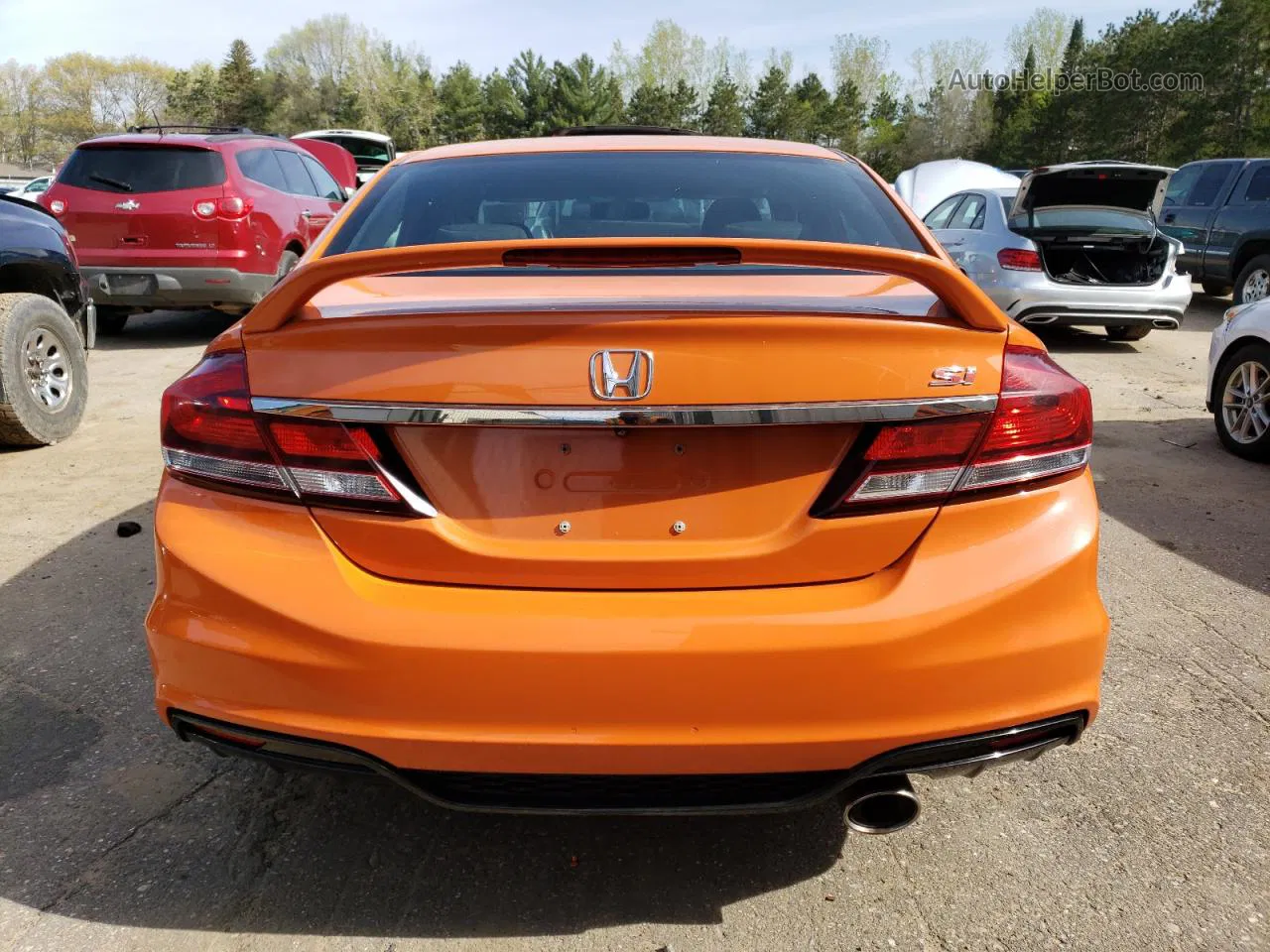 2014 Honda Civic Si Orange vin: 2HGFB6E5XEH703217