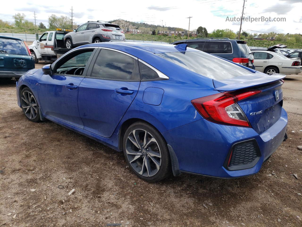 2019 Honda Civic Si Синий vin: 2HGFC1E5XKH701706