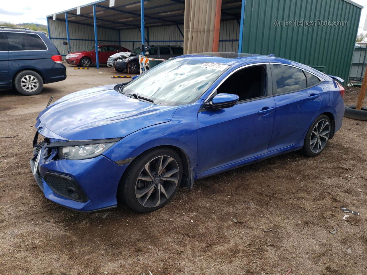 2019 Honda Civic Si Blue vin: 2HGFC1E5XKH701706