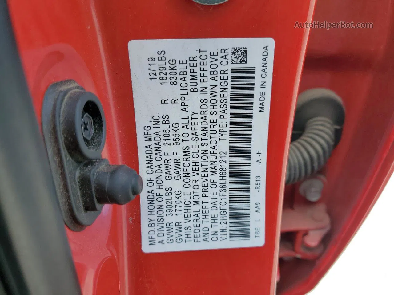 2020 Honda Civic Ex Red vin: 2HGFC1F36LH681212