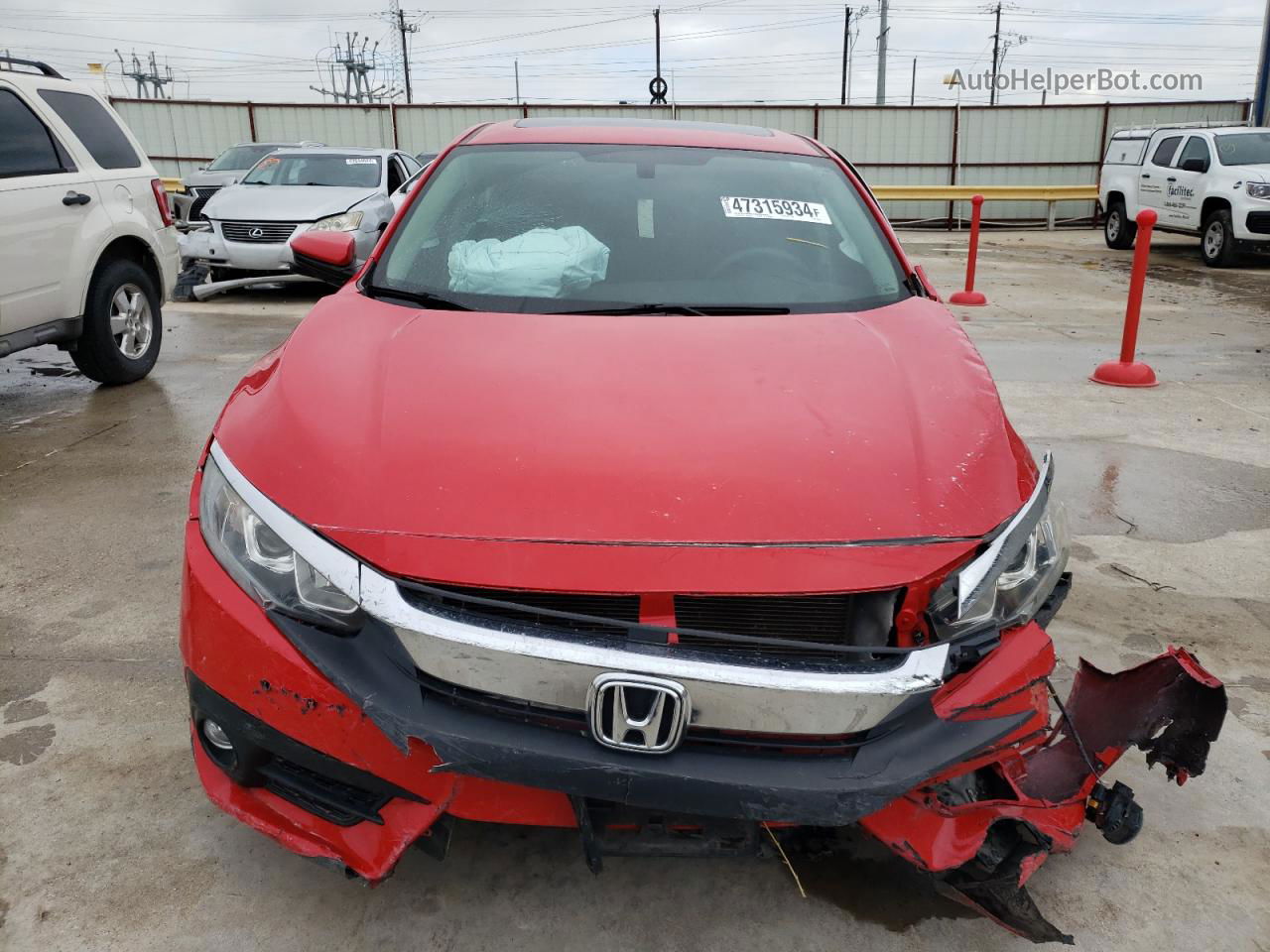 2016 Honda Civic Ex Red vin: 2HGFC1F37GH655451