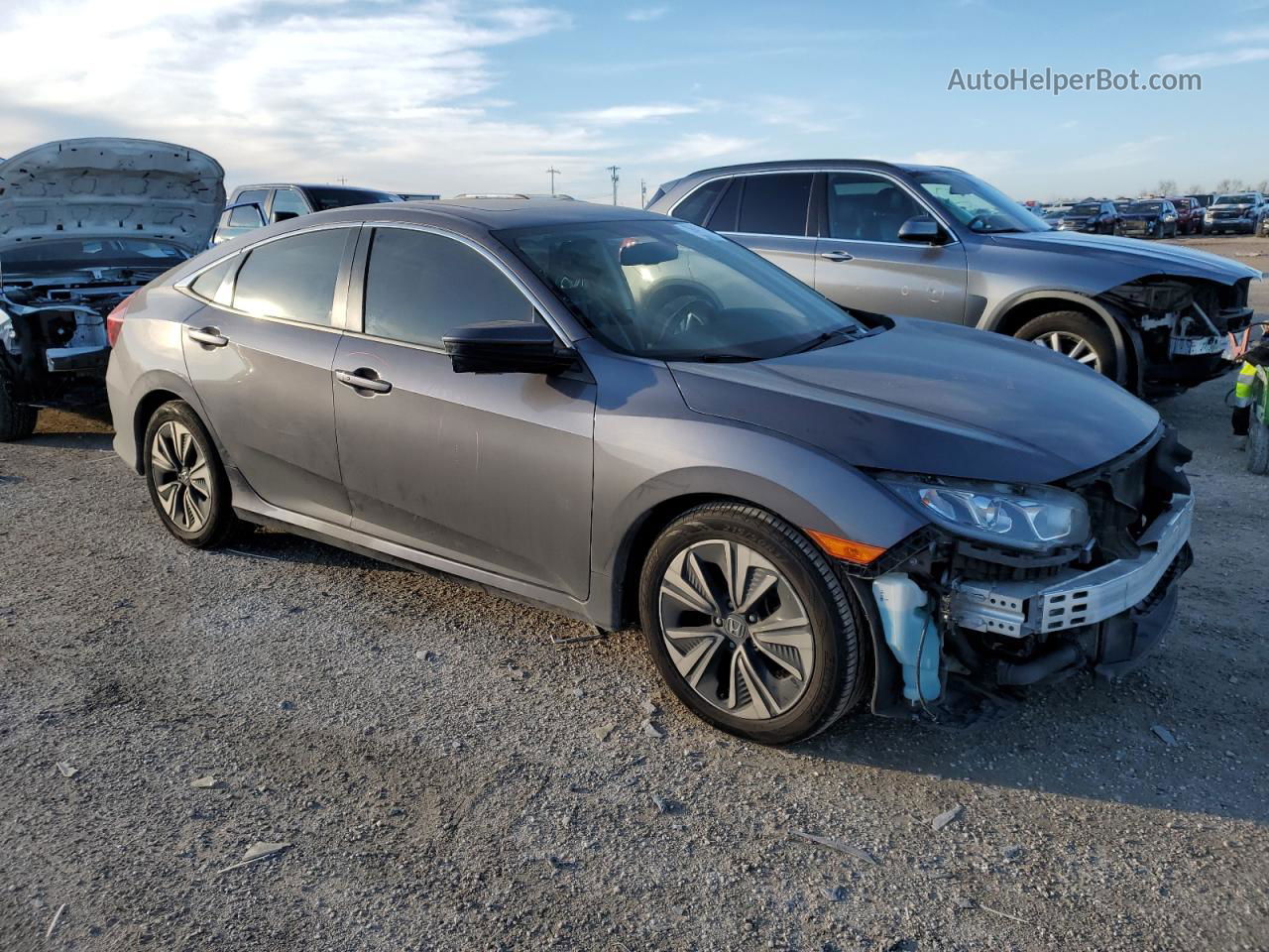 2017 Honda Civic Exl Gray vin: 2HGFC1F70HH636793