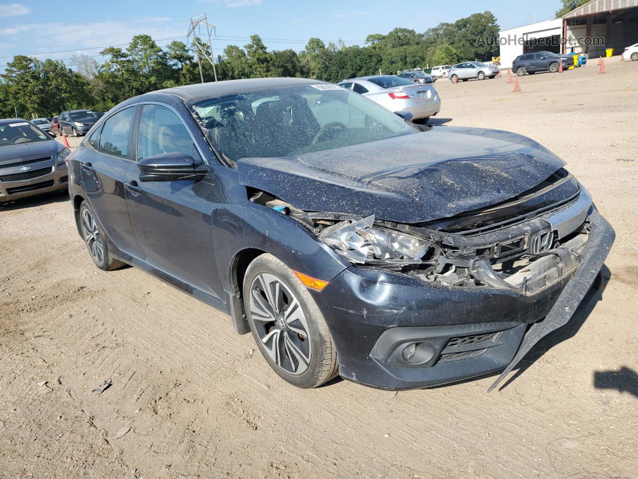 2017 Honda Civic Exl Blue vin: 2HGFC1F70HH650001