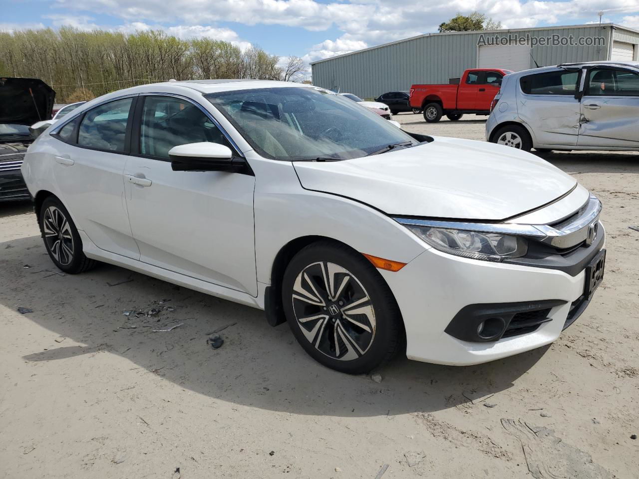 2016 Honda Civic Exl White vin: 2HGFC1F75GH641969