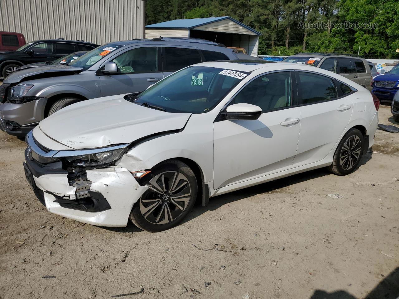 2017 Honda Civic Exl White vin: 2HGFC1F76HH654974