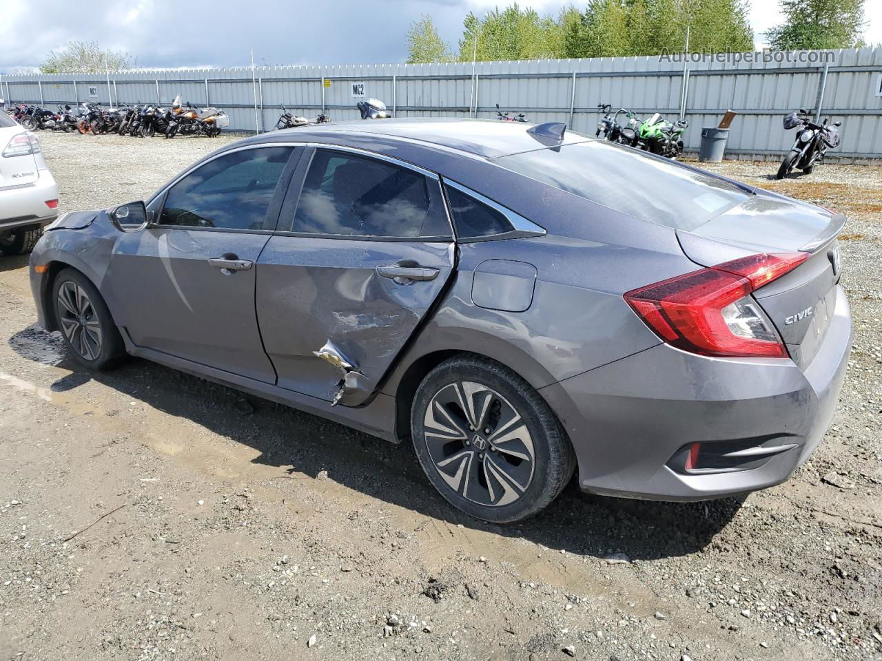 2017 Honda Civic Exl Gray vin: 2HGFC1F78HH657066