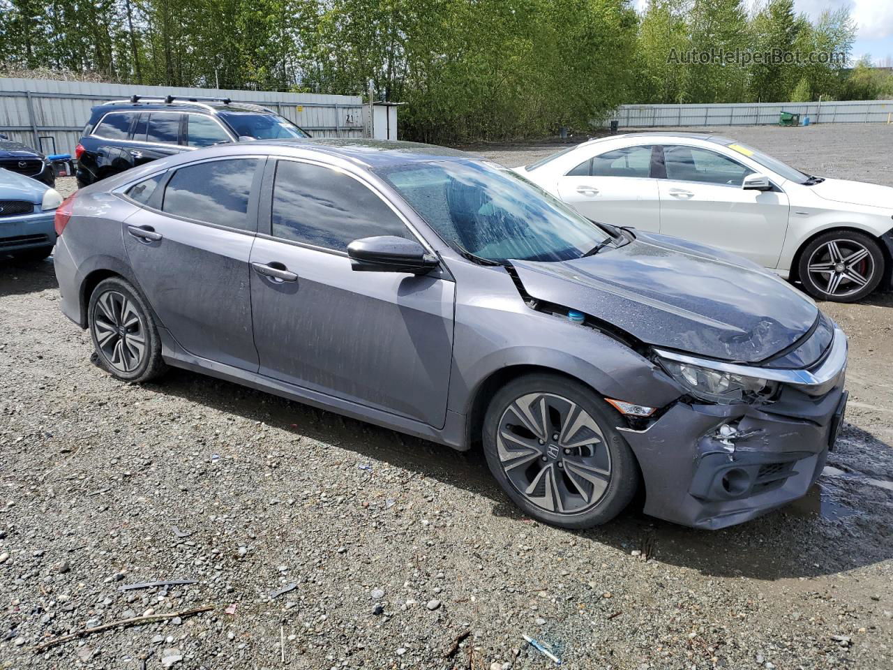 2017 Honda Civic Exl Gray vin: 2HGFC1F78HH657066