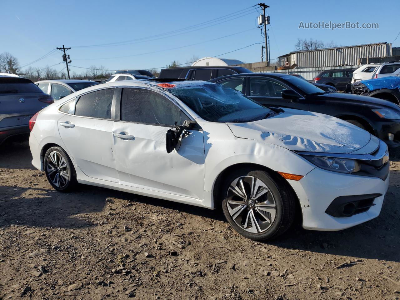 2017 Honda Civic Exl White vin: 2HGFC1F79HH658064