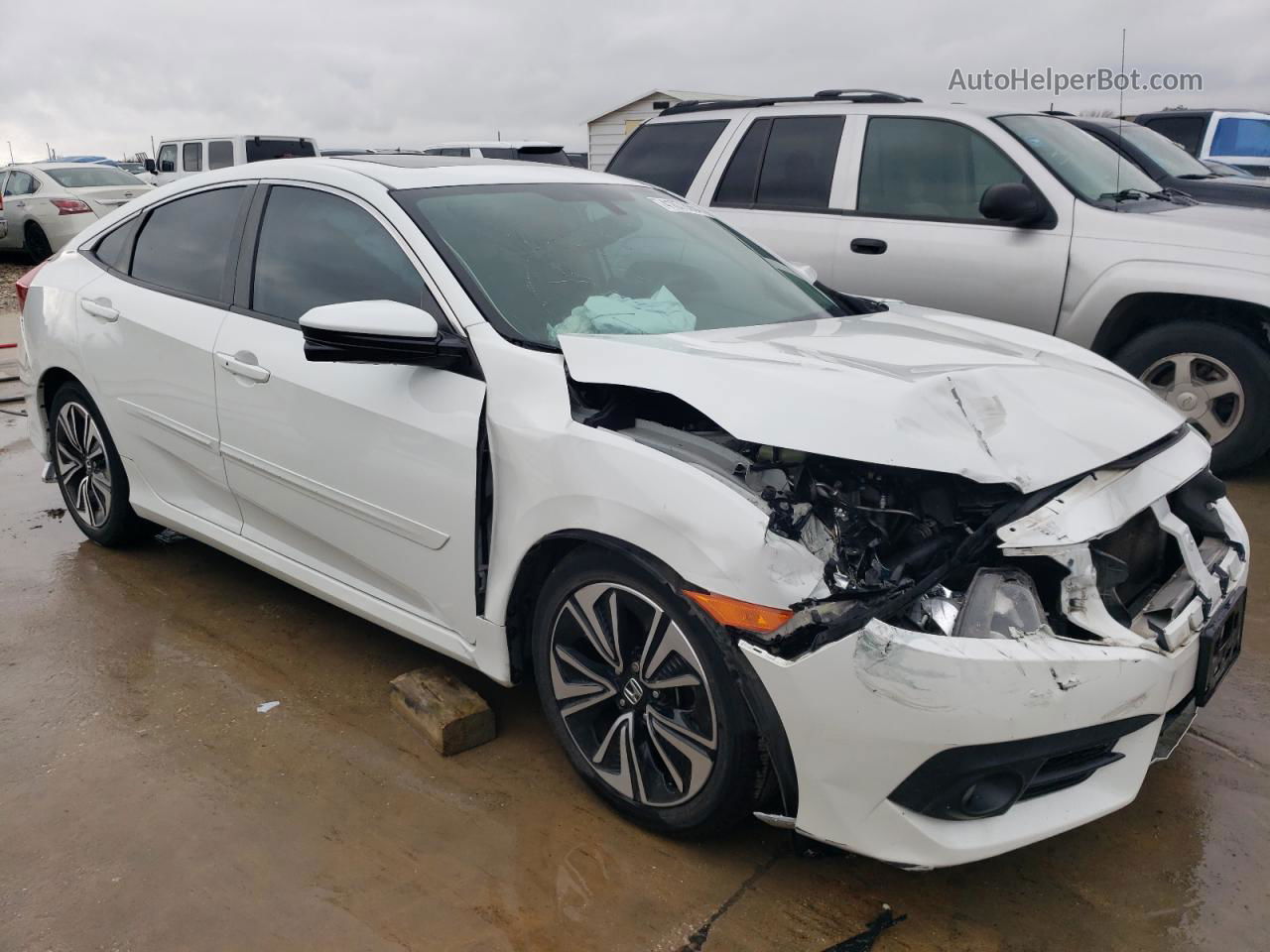 2016 Honda Civic Exl White vin: 2HGFC1F7XGH639795