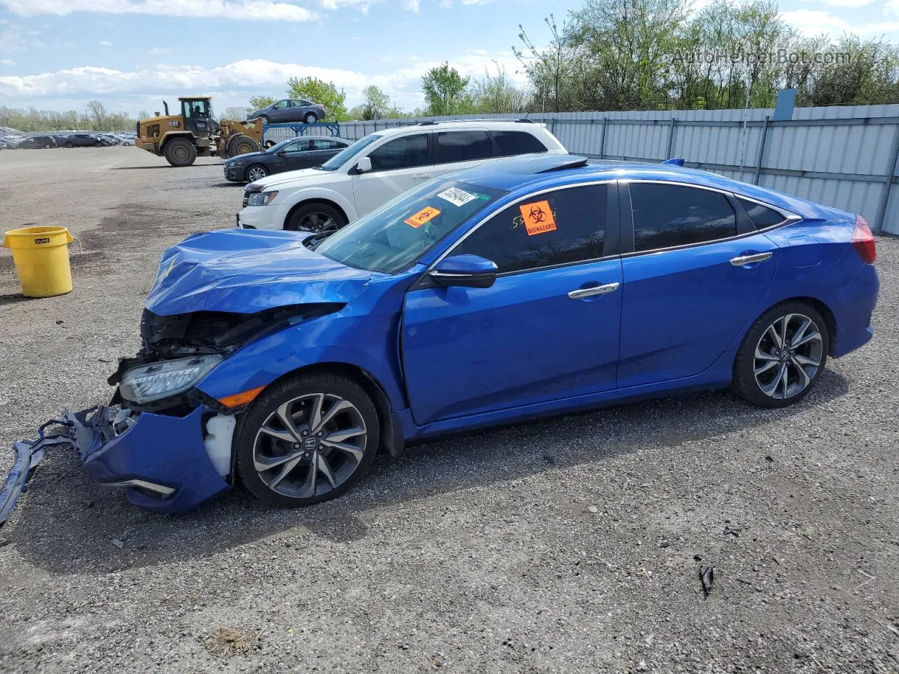 2019 Honda Civic Touring Blue vin: 2HGFC1F97KH100514