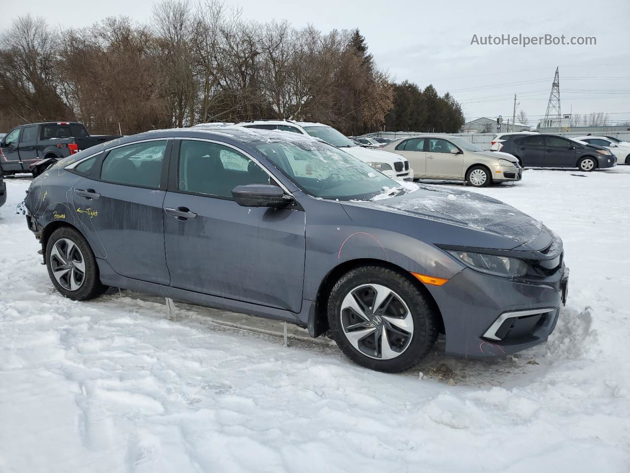 2020 Honda Civic Lx Gray vin: 2HGFC2E52LH026540