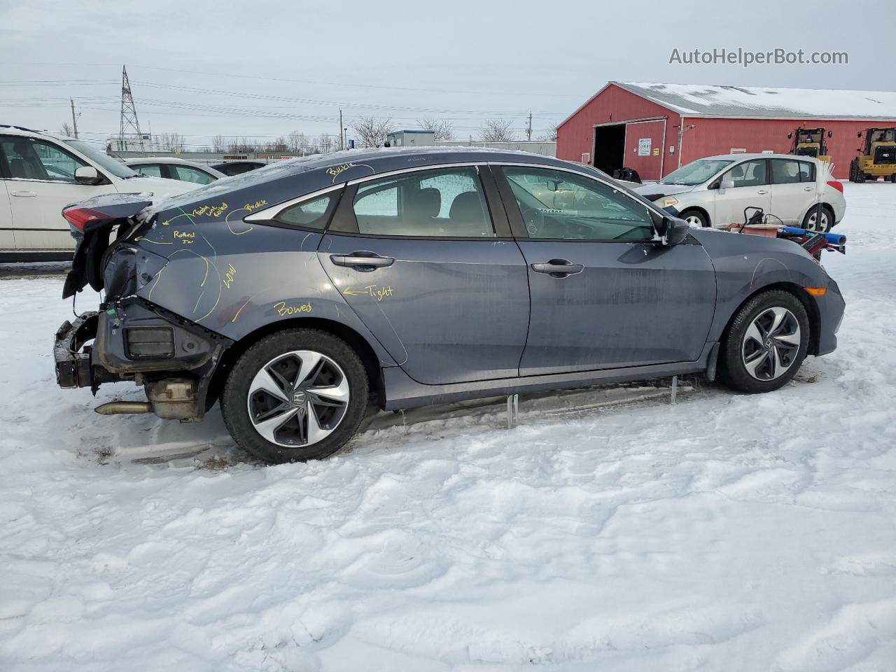 2020 Honda Civic Lx Gray vin: 2HGFC2E52LH026540