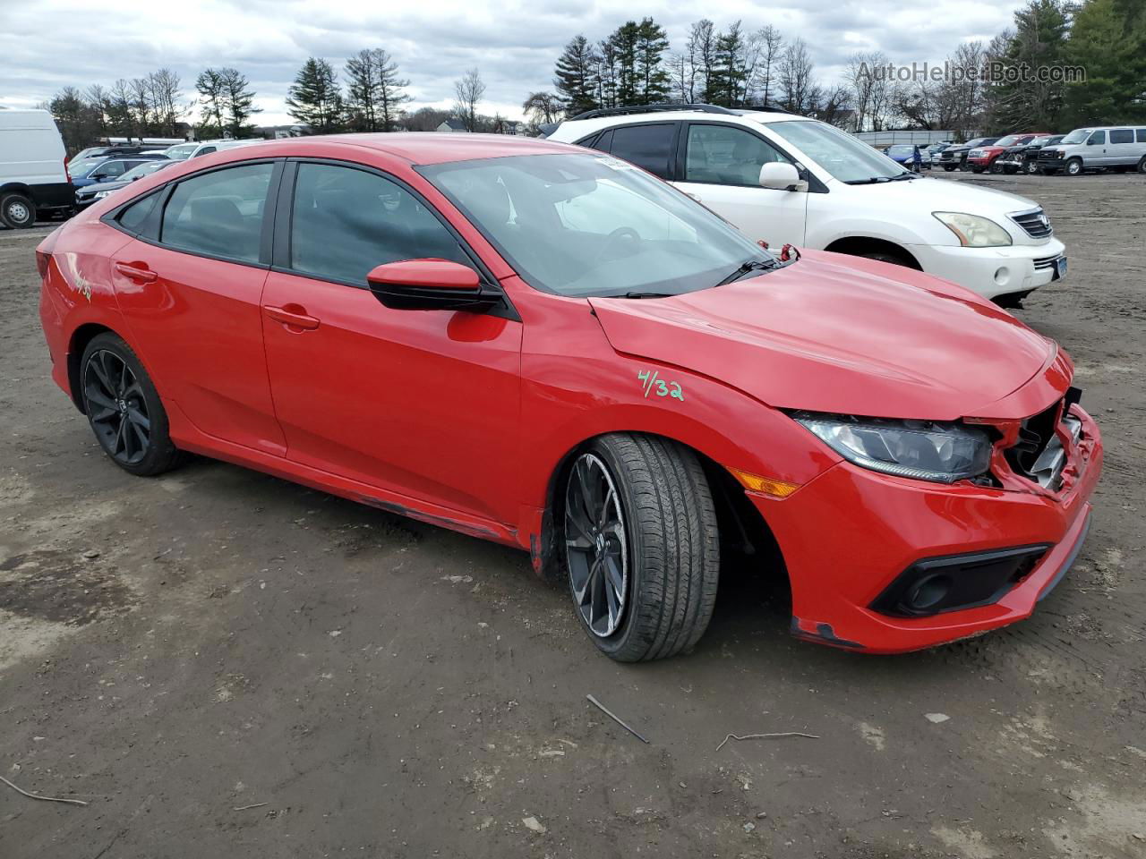 2020 Honda Civic Sport Red vin: 2HGFC2E85LH520451