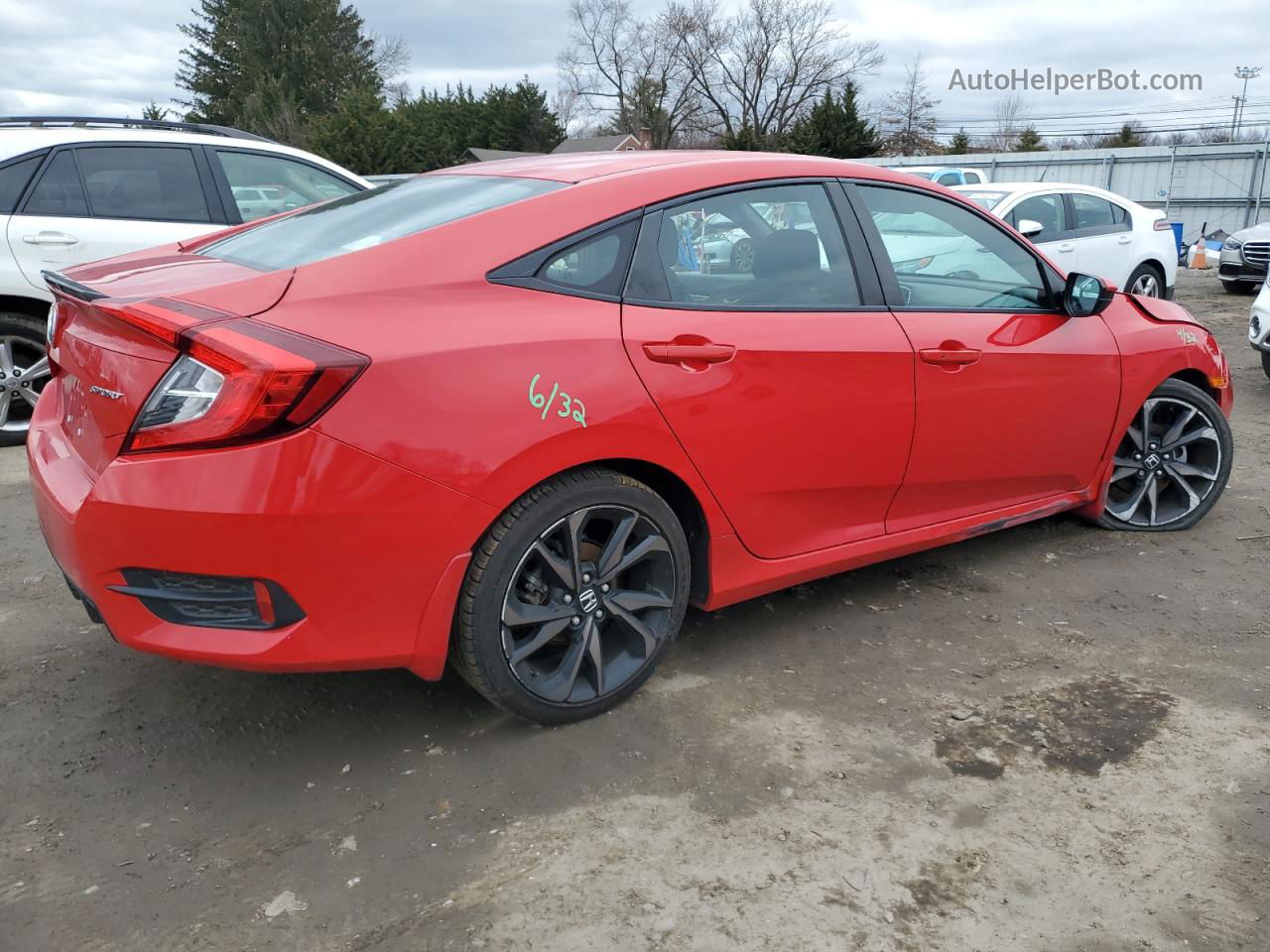 2020 Honda Civic Sport Red vin: 2HGFC2E85LH520451